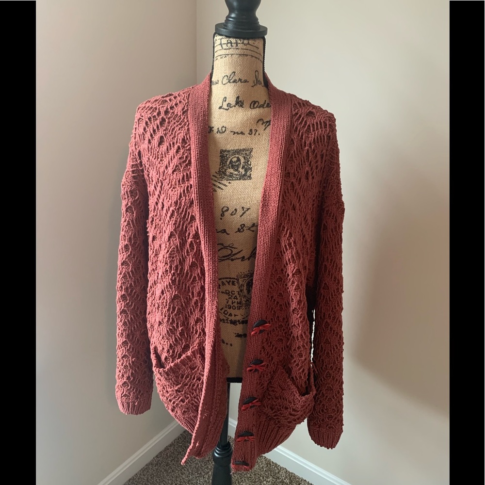Pol L diamond knit oversized cardigan
